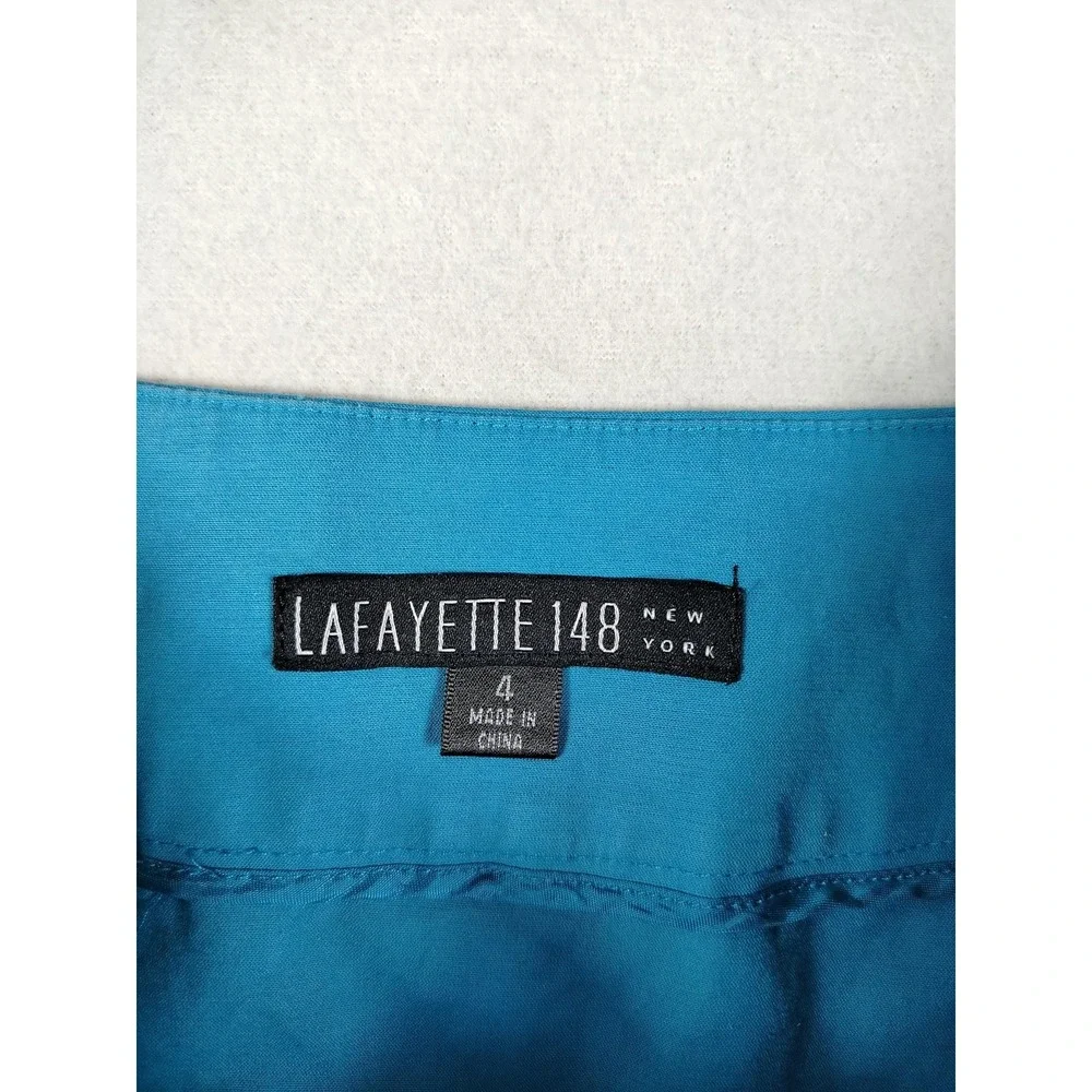 Lafayette 148 New‎ York Skirt Womens 4 Blue Stretch Cotton Pencil Knee Length